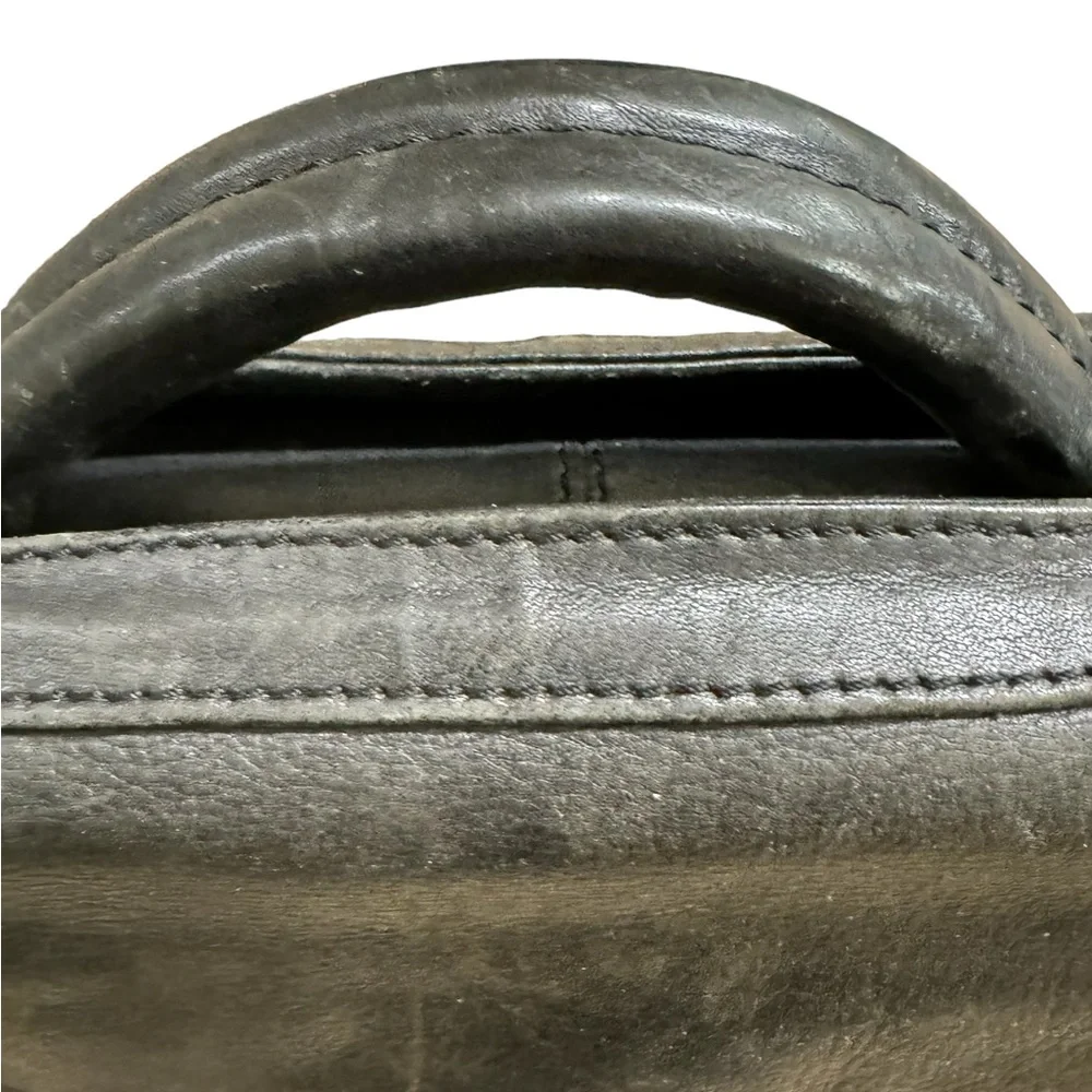 Vintage Black Leather Kenneth Cole Reaction High End Men’s Laptop Briefcase Bag